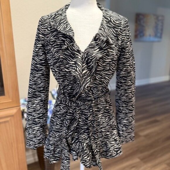 Sandro Jackets & Blazers - SANDRO STUDIO Zebra All Weather Belted Jacket
